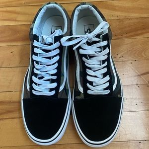 Camo and Black Vans